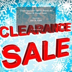 1-20 CLEARANCE SALE Wed Dec 31st 9am cdt Name Brands low Starts ALL $5 STARTS